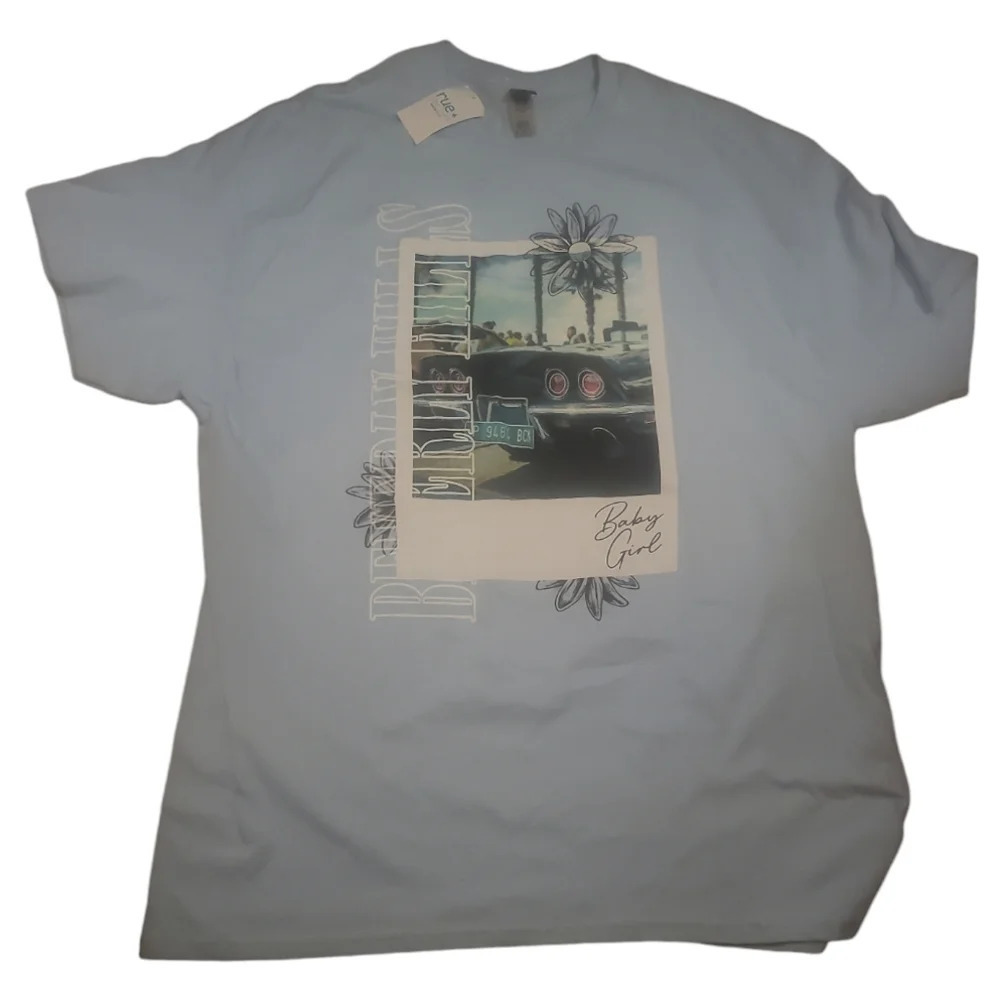 Rue21 GILDAN baby blue Beverly Hills baby girl cotton t shirt tee xl